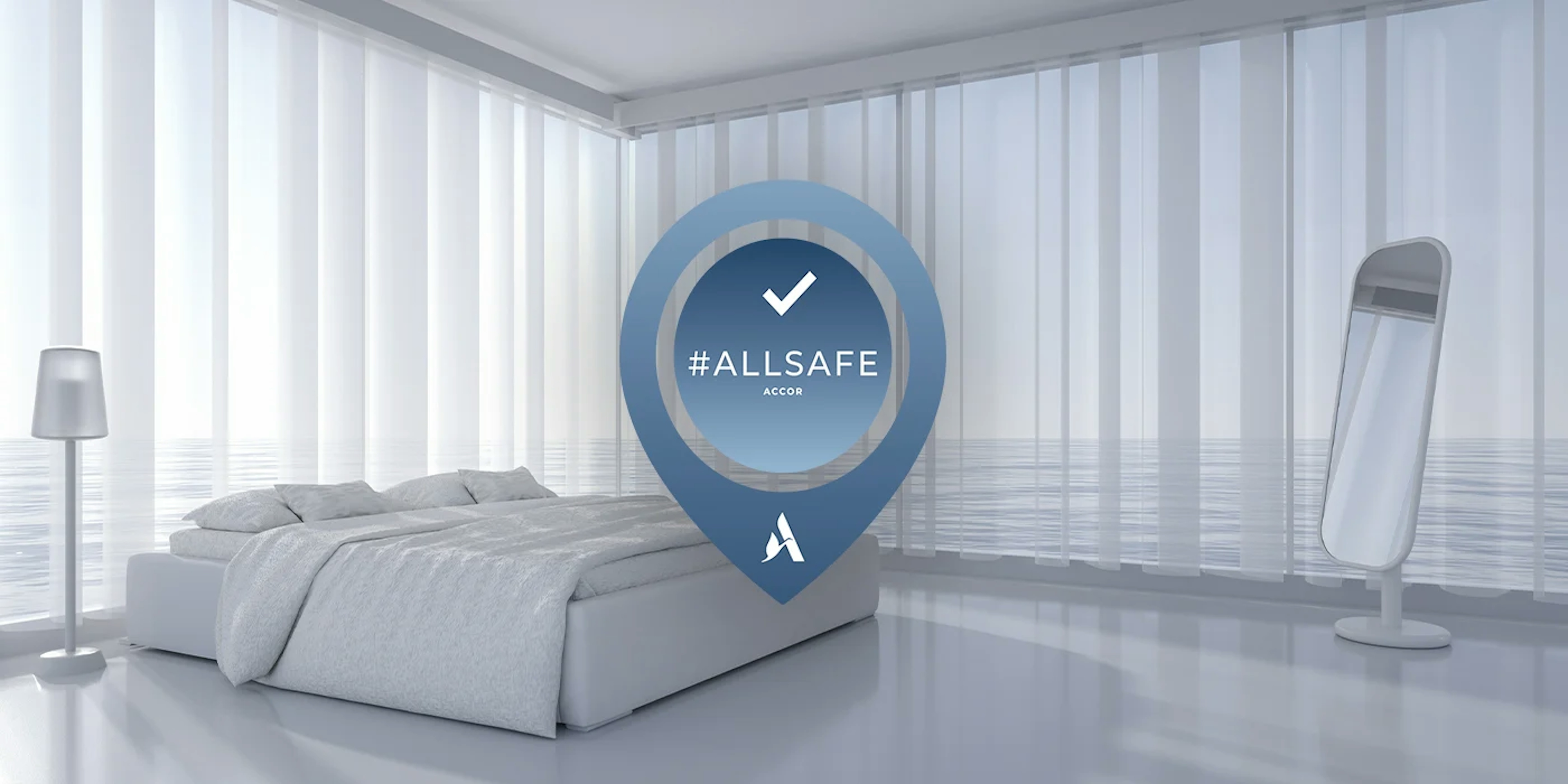 Picture of bedroom with written allsafe