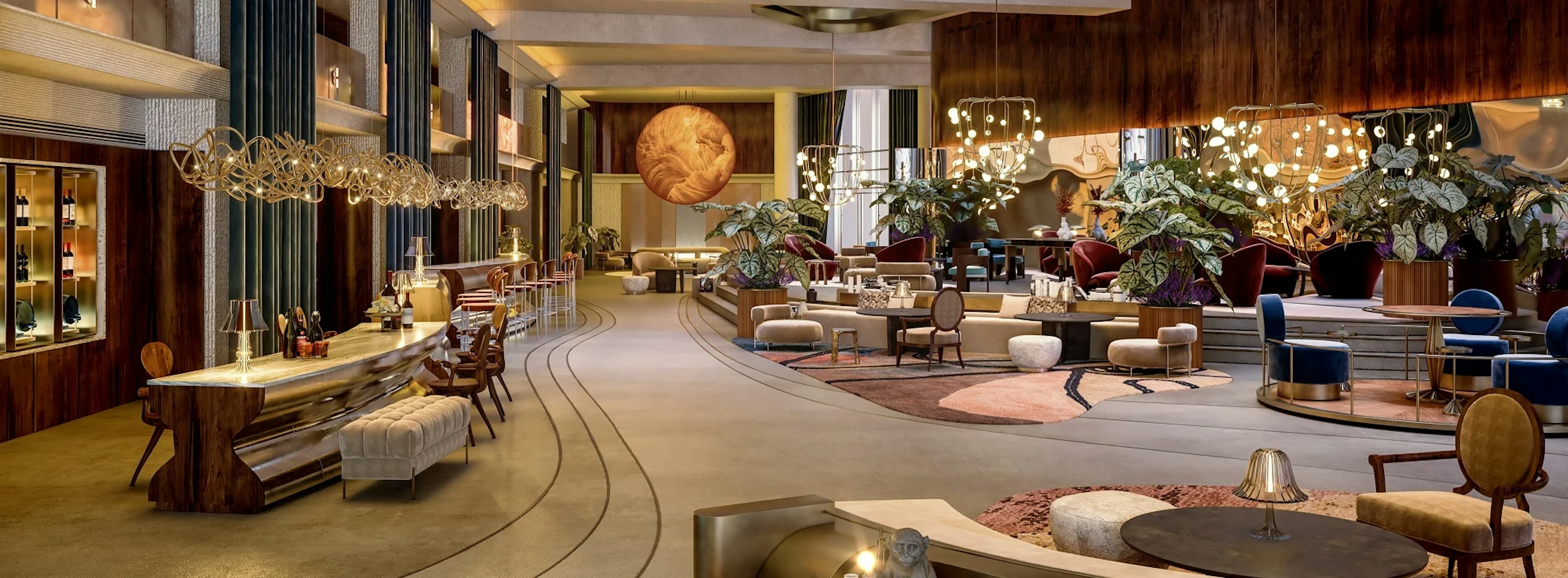 Photo d'une réception d'un hôtel luxueux