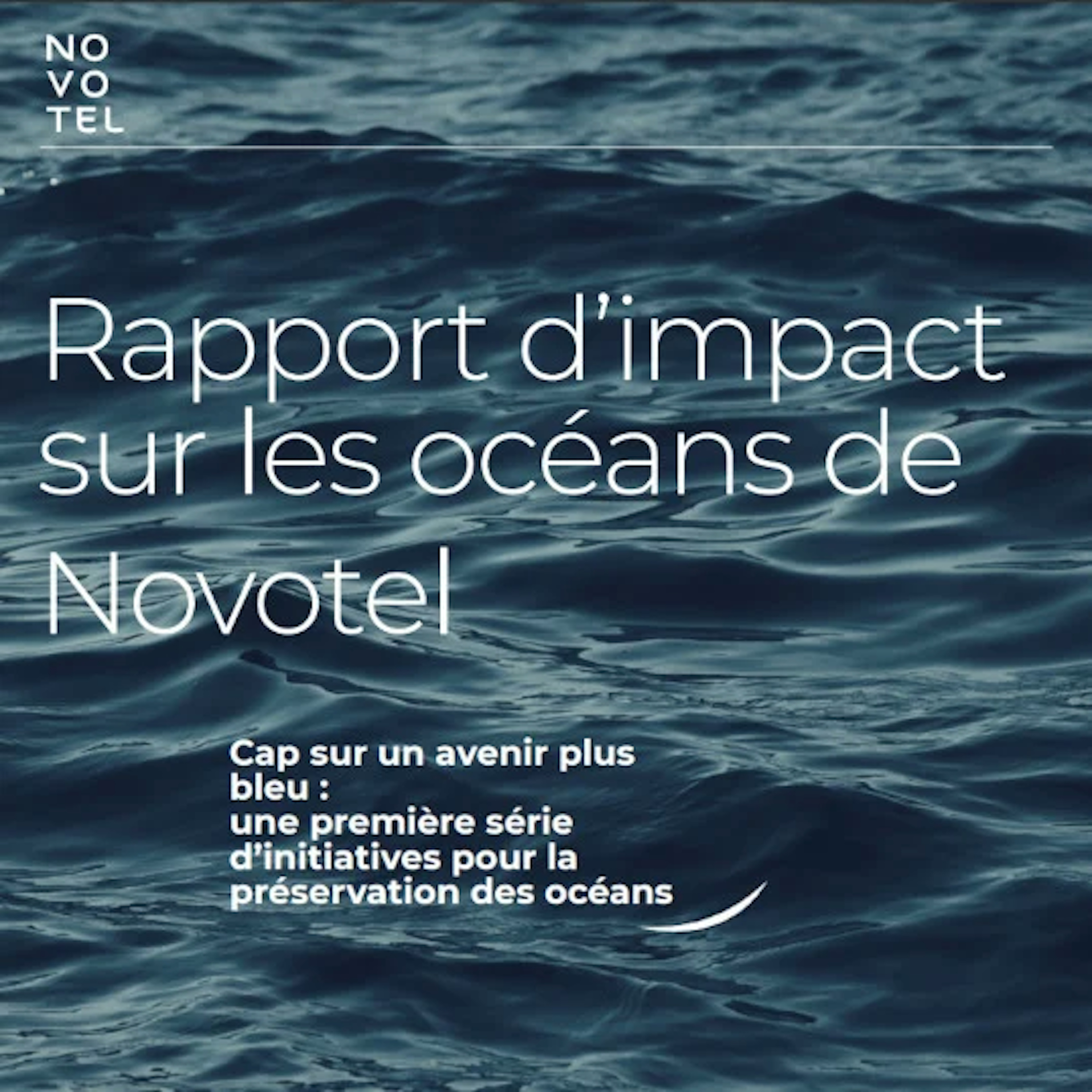 Photo d'un océan avec écrit rapport impact sur les océans