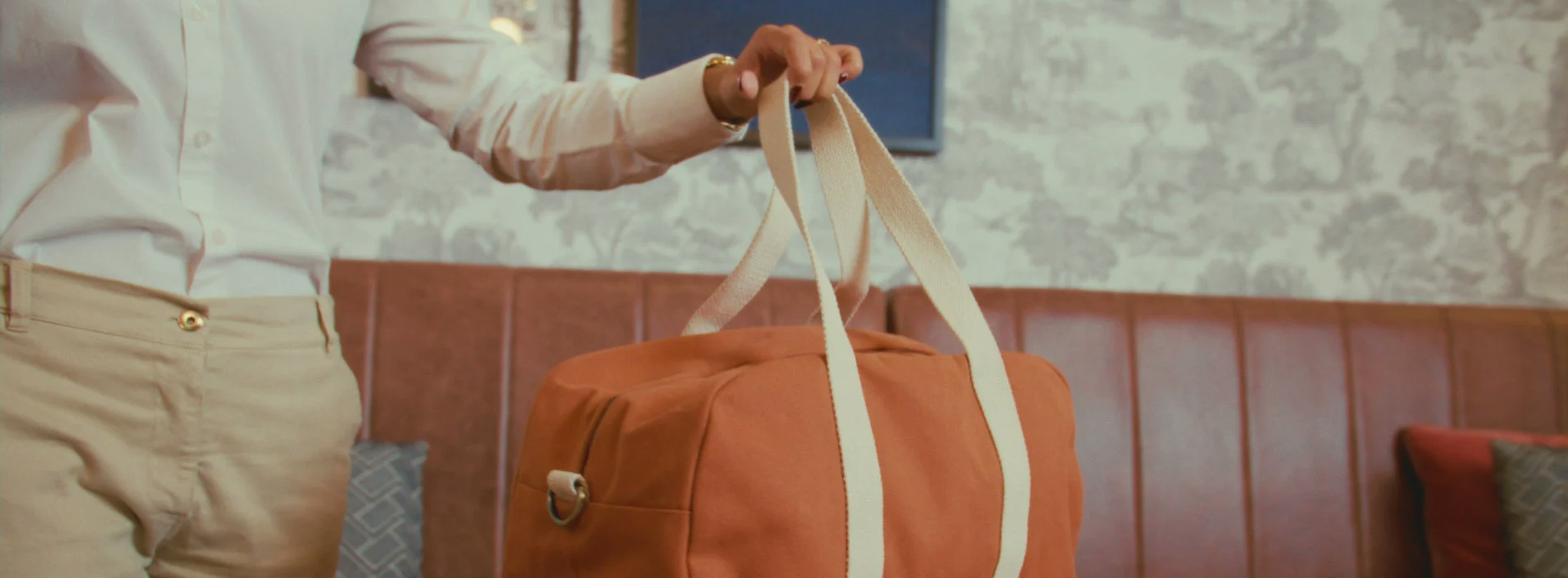 Someone holding a bag
